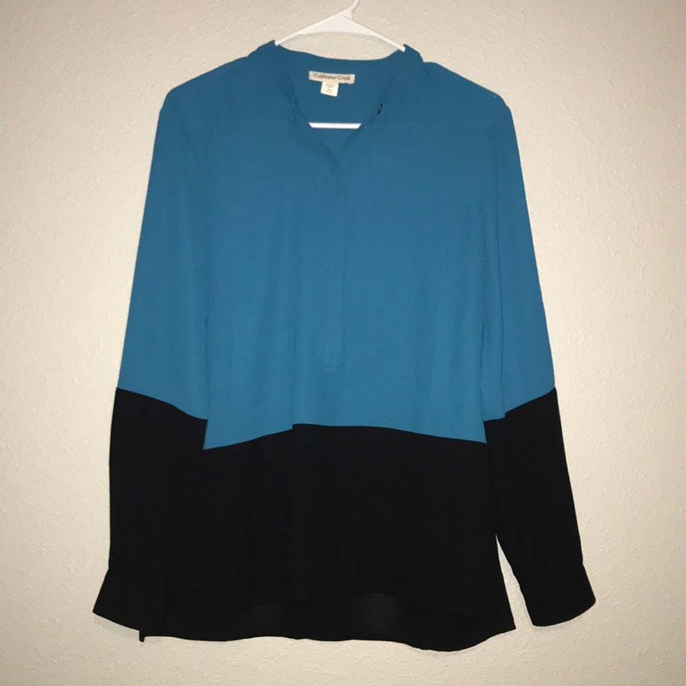 Blue and Black Blouse